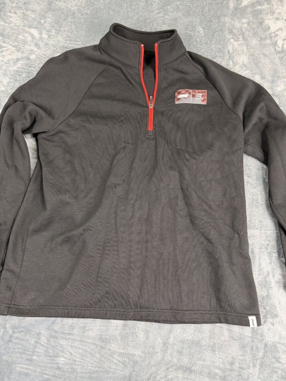 Formula 1 Mens Black 1/4 Zip Pullover Push The Limits Logo Red Accents L